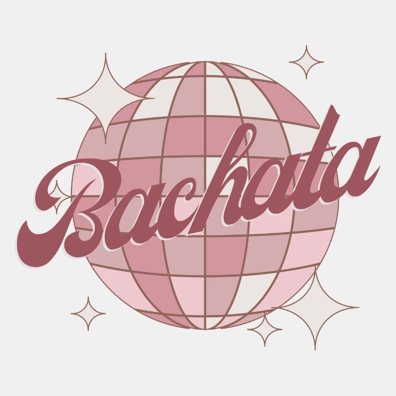 Bachata Dance Retro Comic Disco Ball Pink