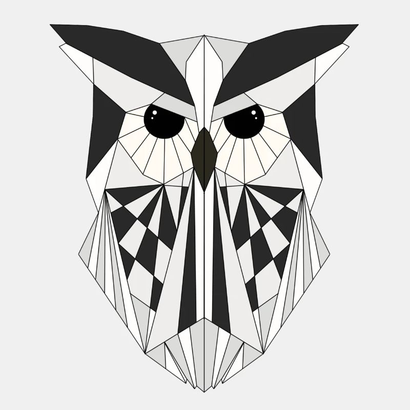 Weiße Eule geometrisch