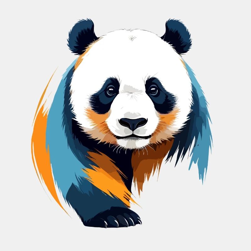 Panda Vector Art with Vibrant Colors Illustration