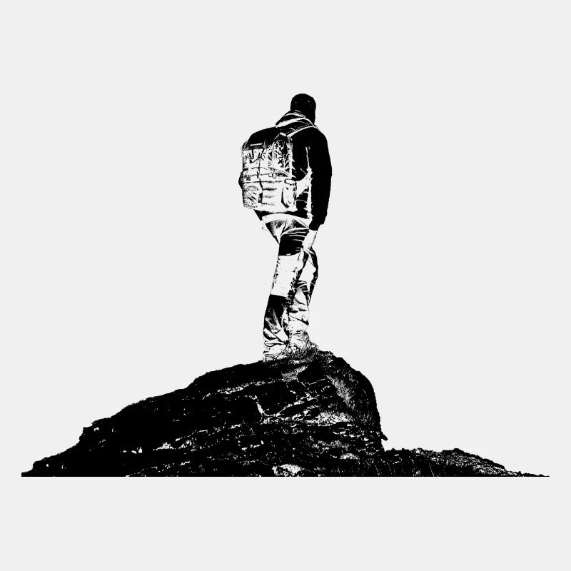 Wanderer auf einem Berg