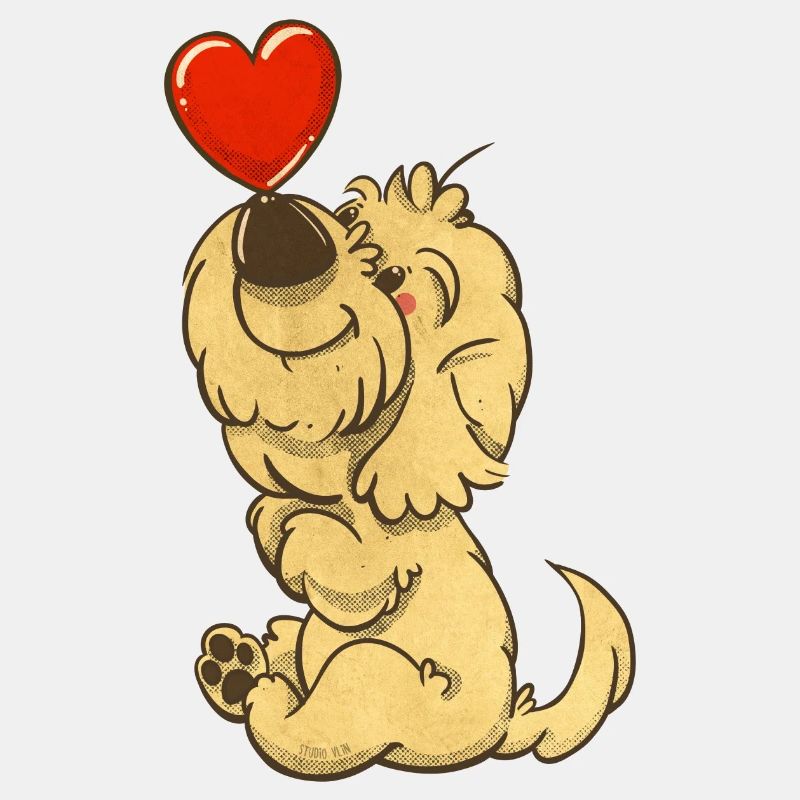 Cockapoo Thor with a heart on his nose