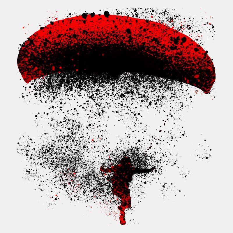 Parapente rouge éclaboussures