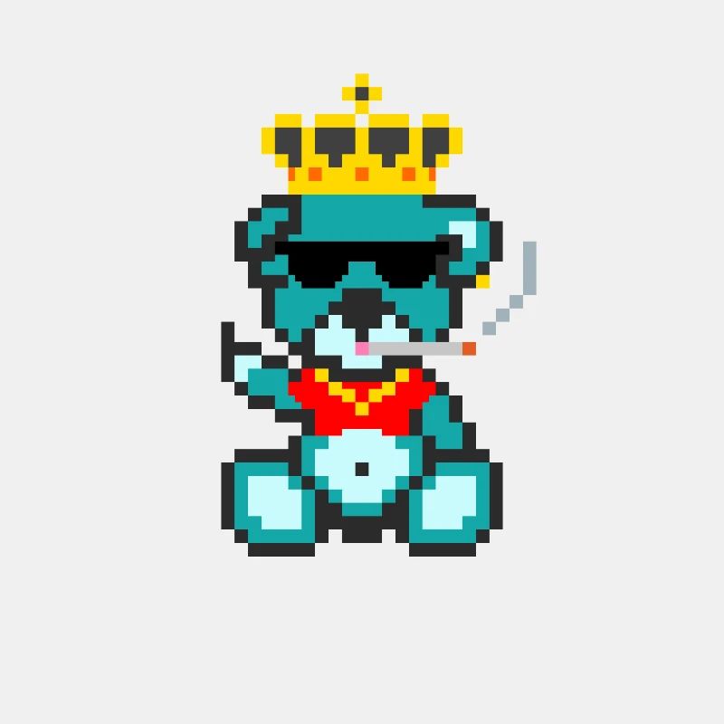 Pixel-Bären-König