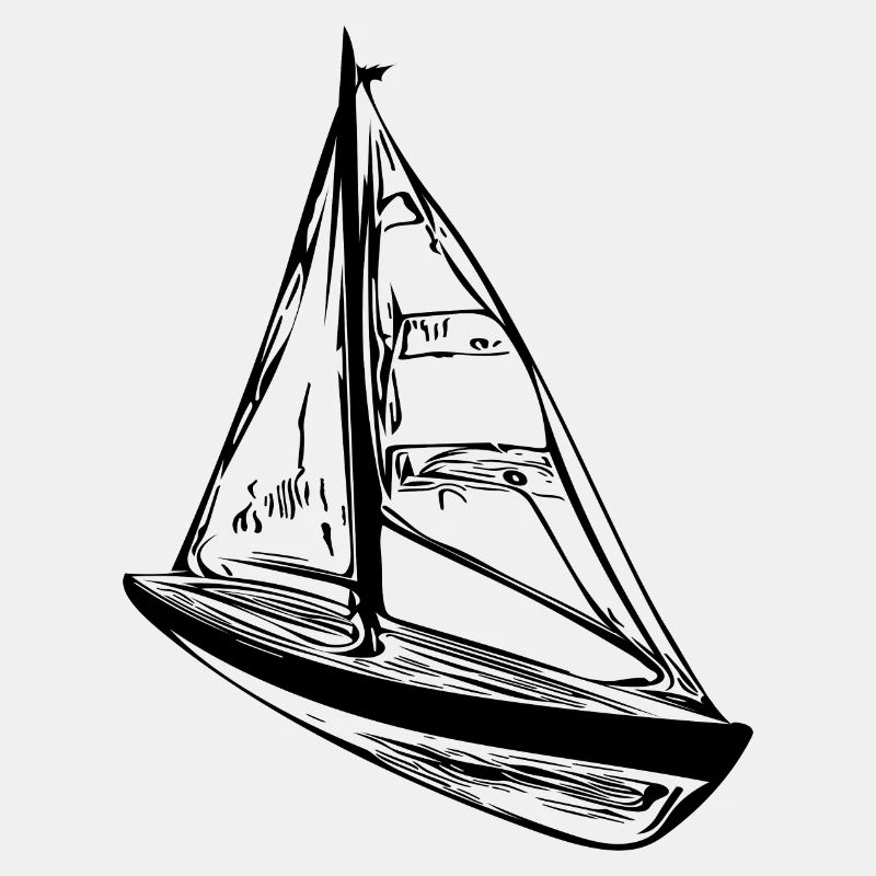 Kleines Segelboot mit Segeln