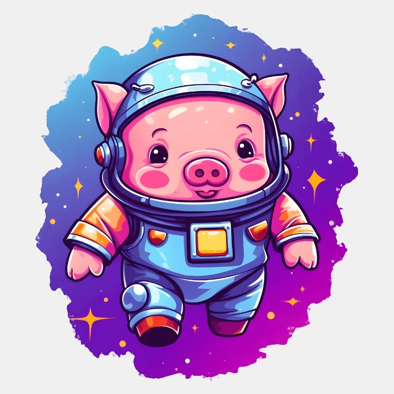 Doux cochon dans l’espace!