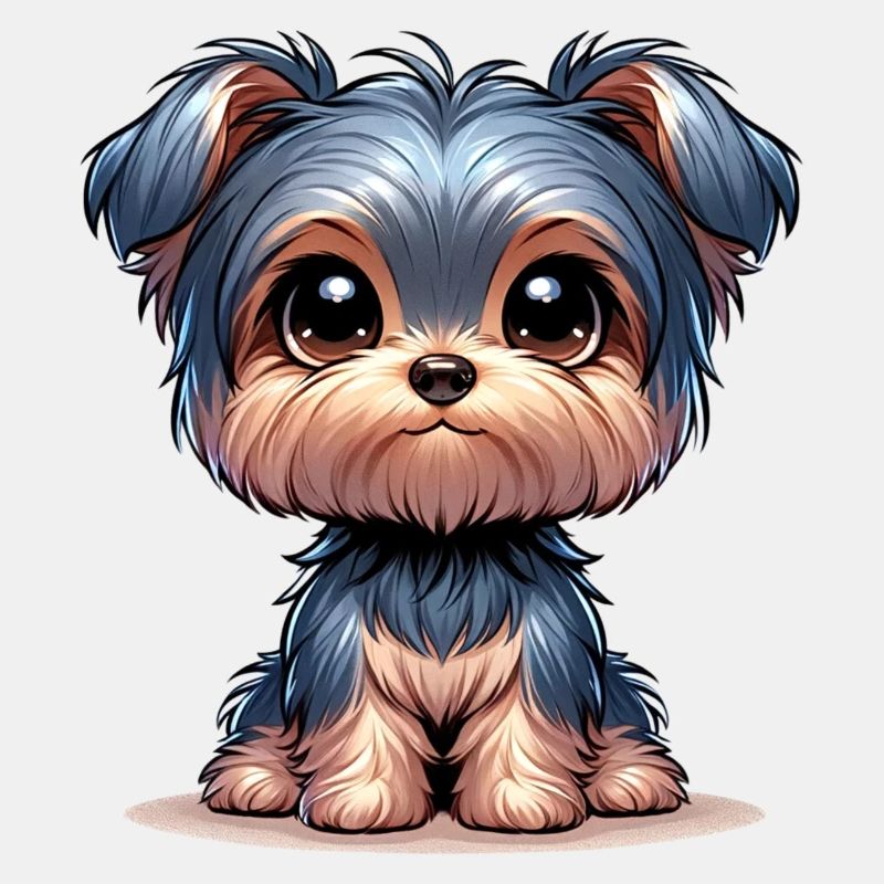 Illustration numérique d’un mignon Yorkshire Terrier