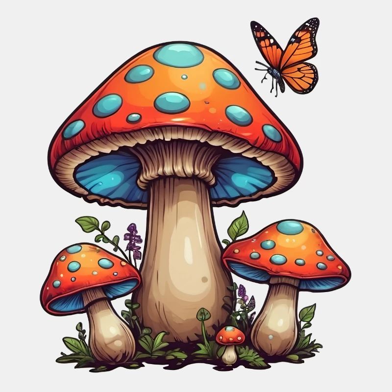 Pilz Mushrooms Butterfly
