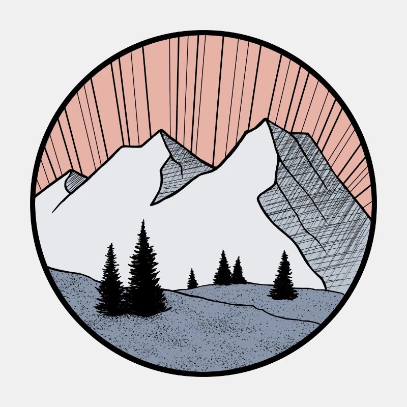 mountain landscape drawing - triangle logo