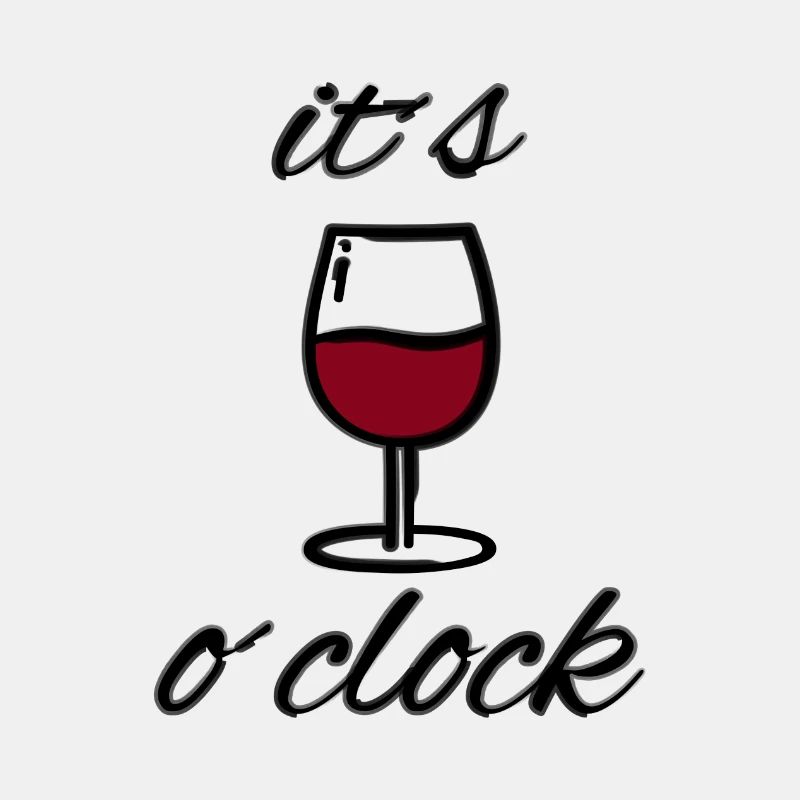 Wine o'clock Lustiges Motiv mit Weinglas