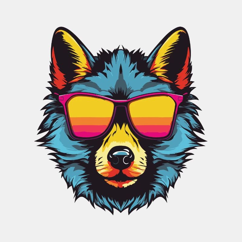 Wolf Hipster Cool Party