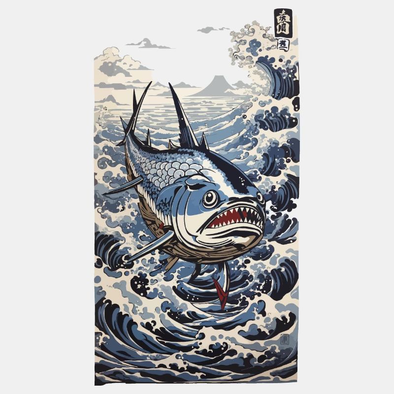 Ukiyo-E Thon Vague Japon Pêche Art Design