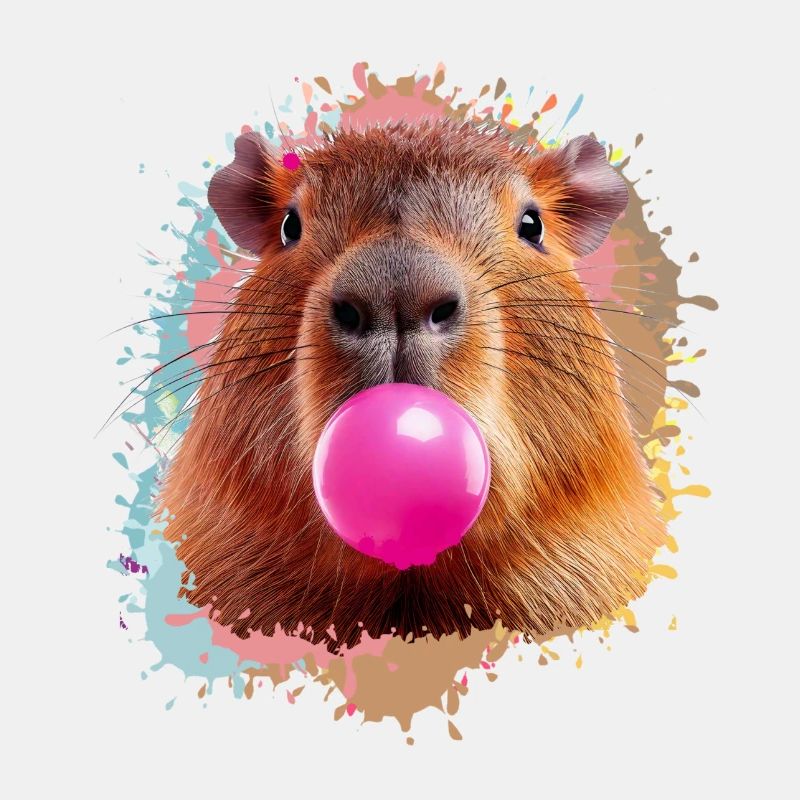Capybara, Graffiti,illustration,Kaugummi,Blase
