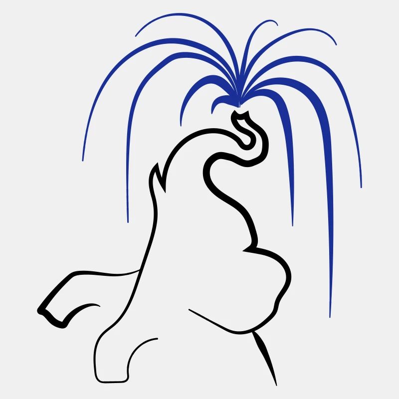 L’éléphant éclabousse l’eau de la trompe - Choisissez la couleur
