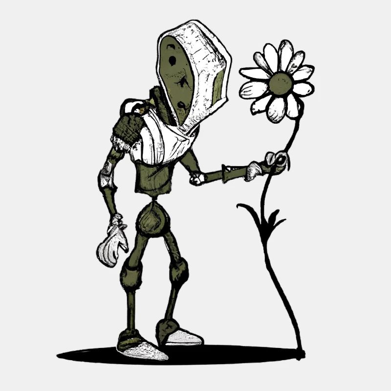 Roboter mit Blume