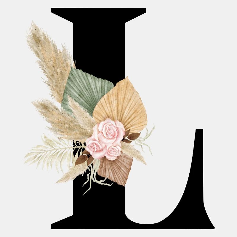 lettre L fleuris