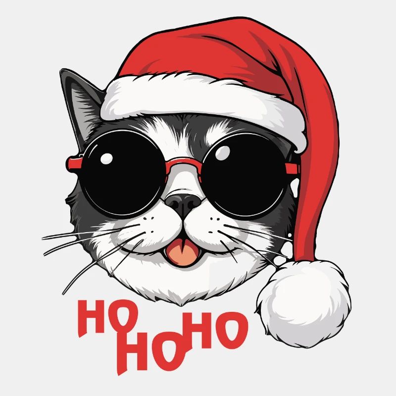 Coole Weihnachtskatze mit Sonnenbrille