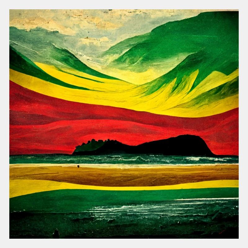 Paysage de couleur rasta sur la plage