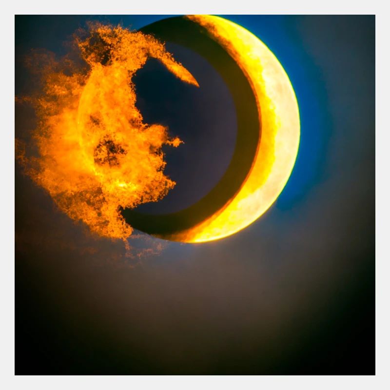 eclipse abstract fire moon