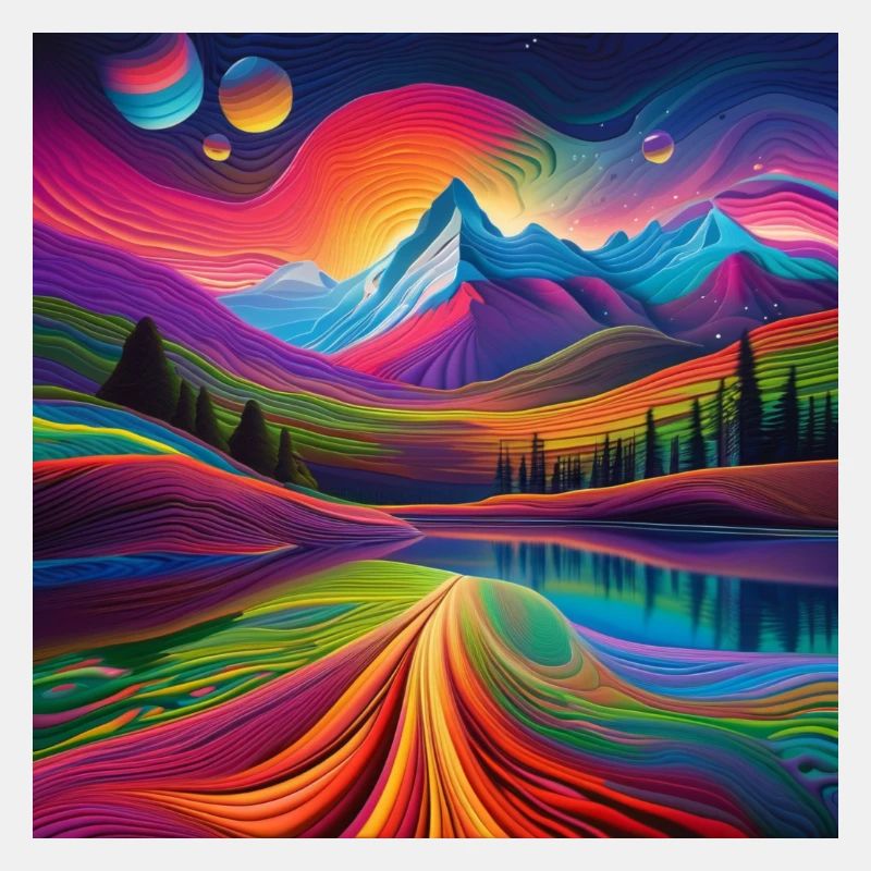 psychedelisches trippy Berg-Design