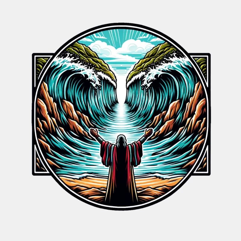 Moses teilt das Meer.