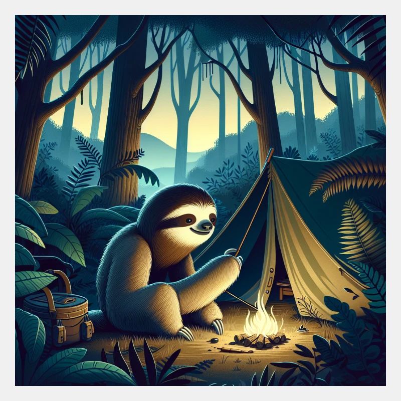 Faultier Wanderer Camping