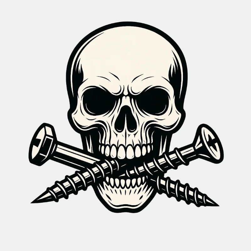 Totenkopf mit Doppelschrauben