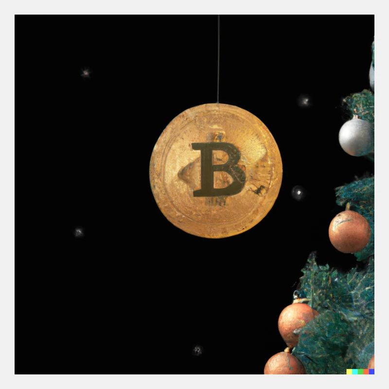 Bitcoin hängt an Weihnachtsbaum