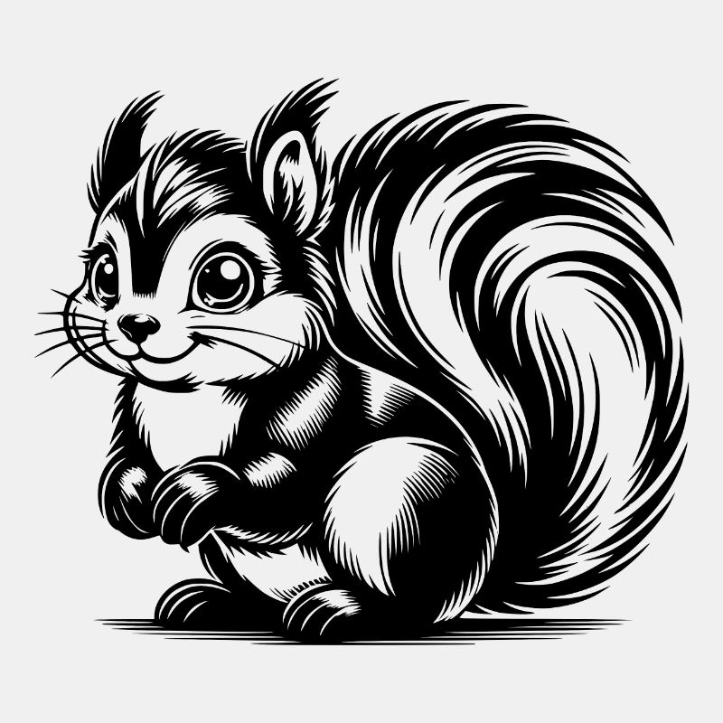 Mignon mignon écureuil Dessin