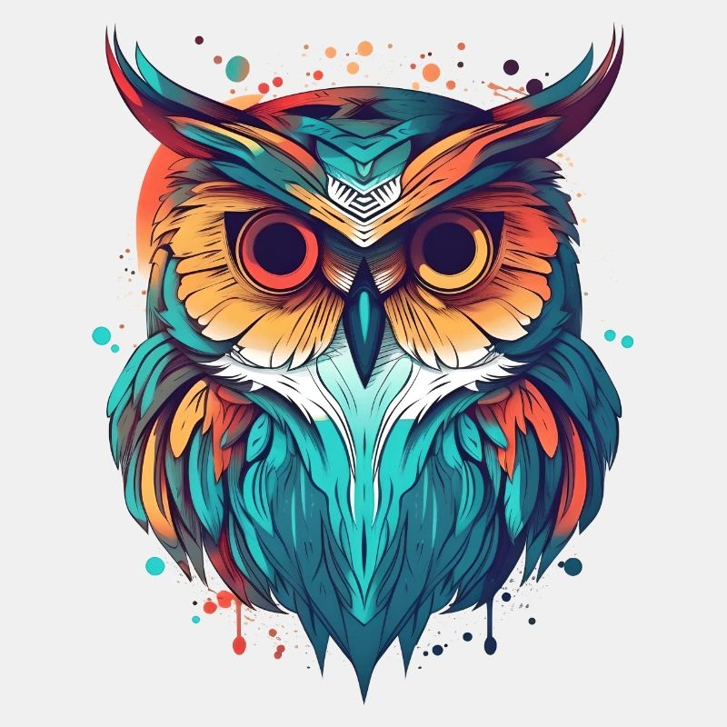 Farbenfrohe Eule boho indie