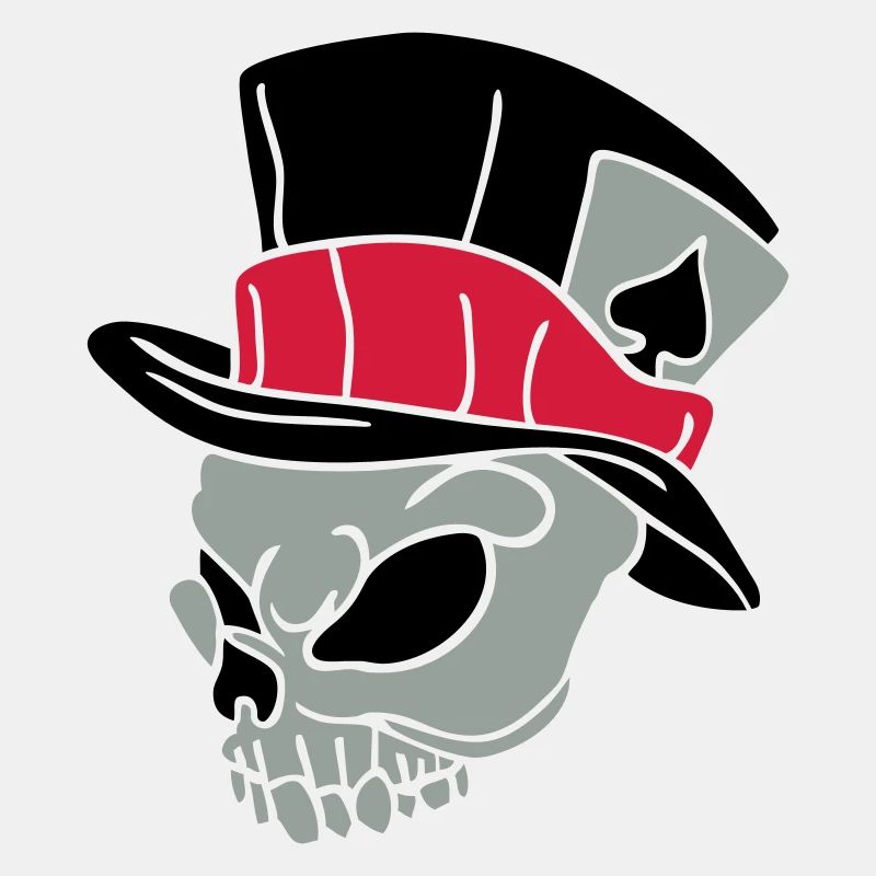 Totenkopf mit Hut 01
