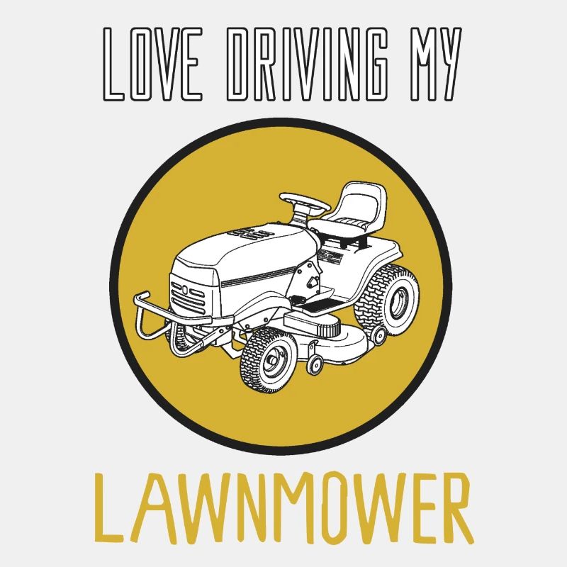 Rasenmäher Traktor mähen Gärtner Bauer Geschenk