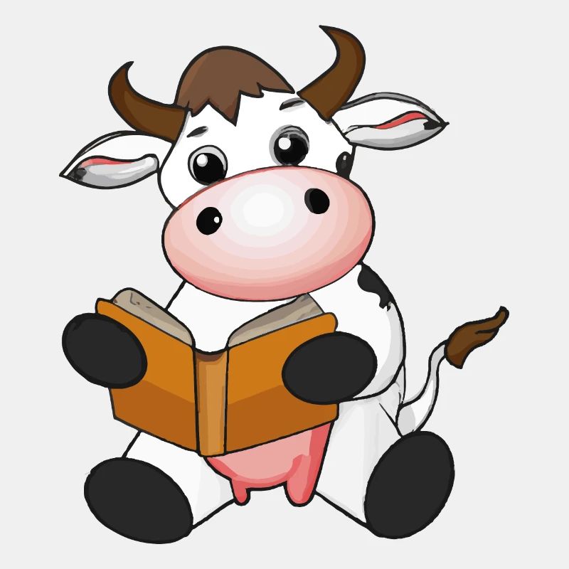 Kuh liest Buch Geschenkidee