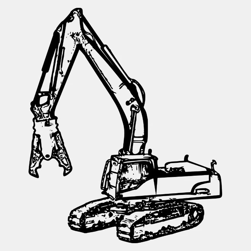 Excavator demolition grapple grapple black