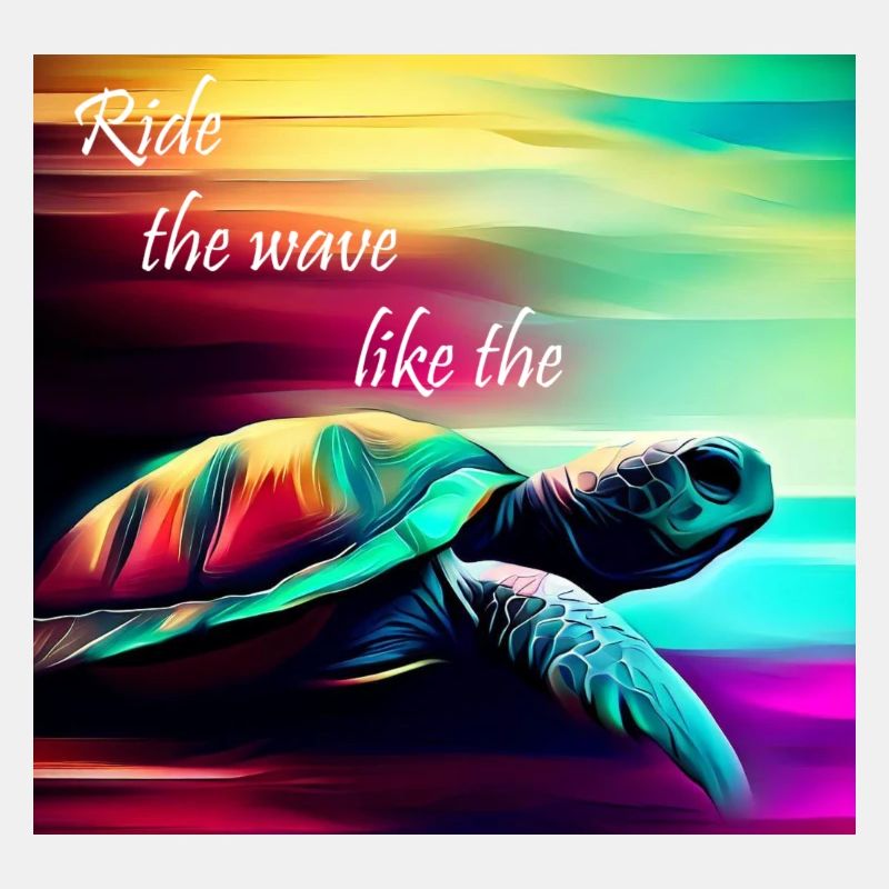 Schildkröte auf einer Welle