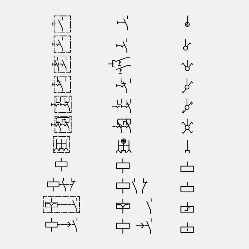 Symboles électriques - Interrupteurs