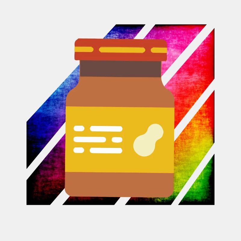 Bunte Retro Erdnussbutter