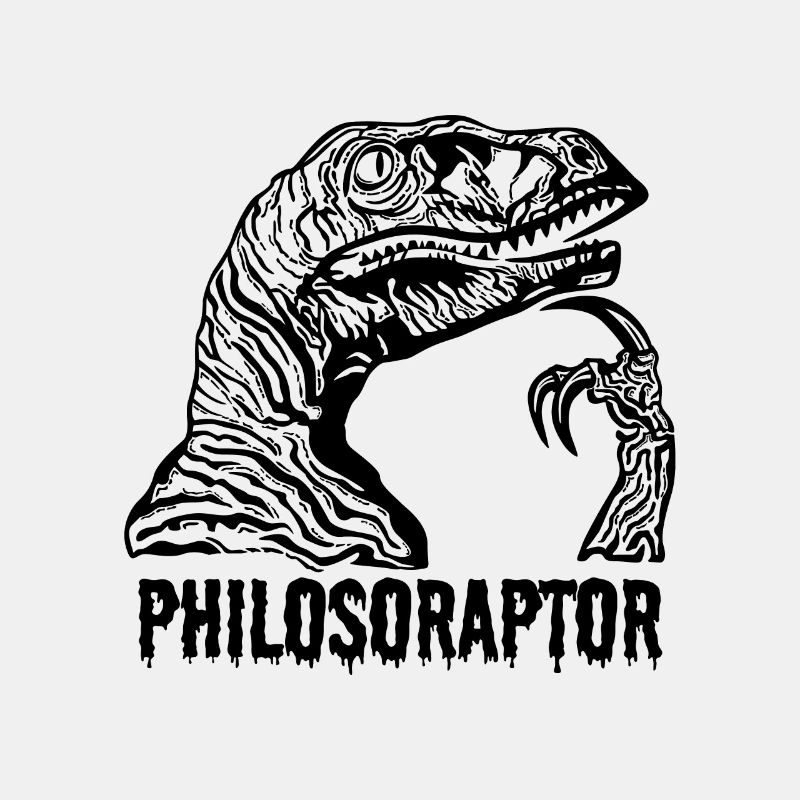 Philosoraptor Velociraptor dinosaur thinker pose