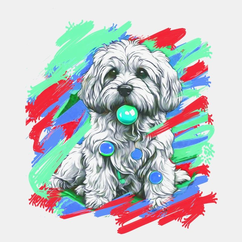 Malteser, Hund,pastell, bunt, Malerei