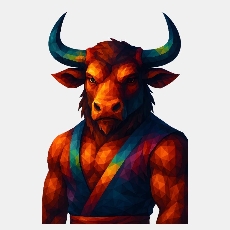 WPAP Style Animals - Minotaur in Pose