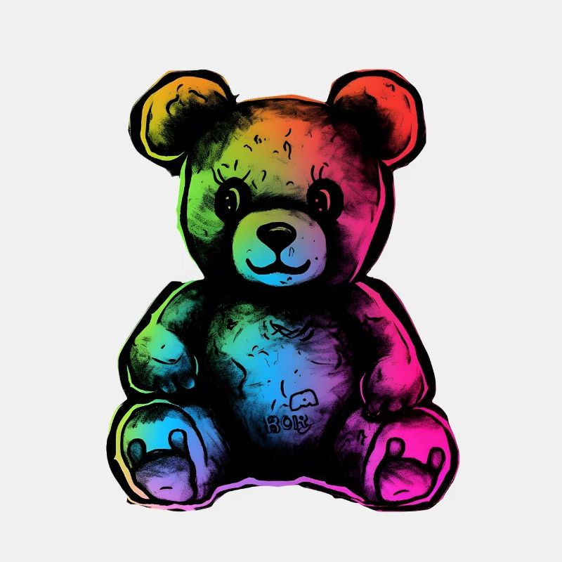 Rainbow teddy bear