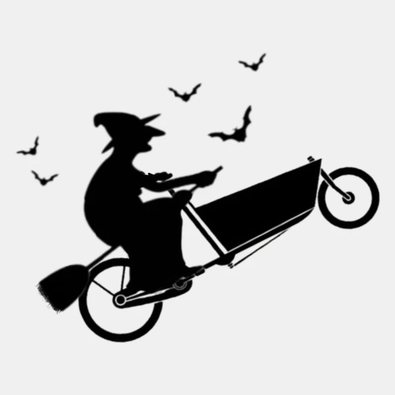Hexe auf Lastenrad