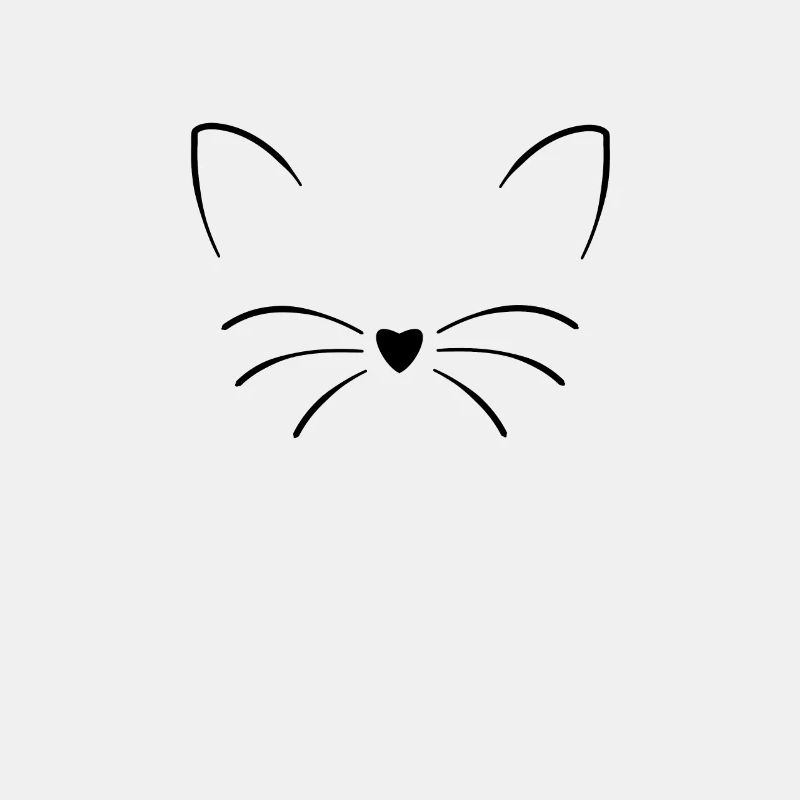 visage de chat comique mignon dessiné