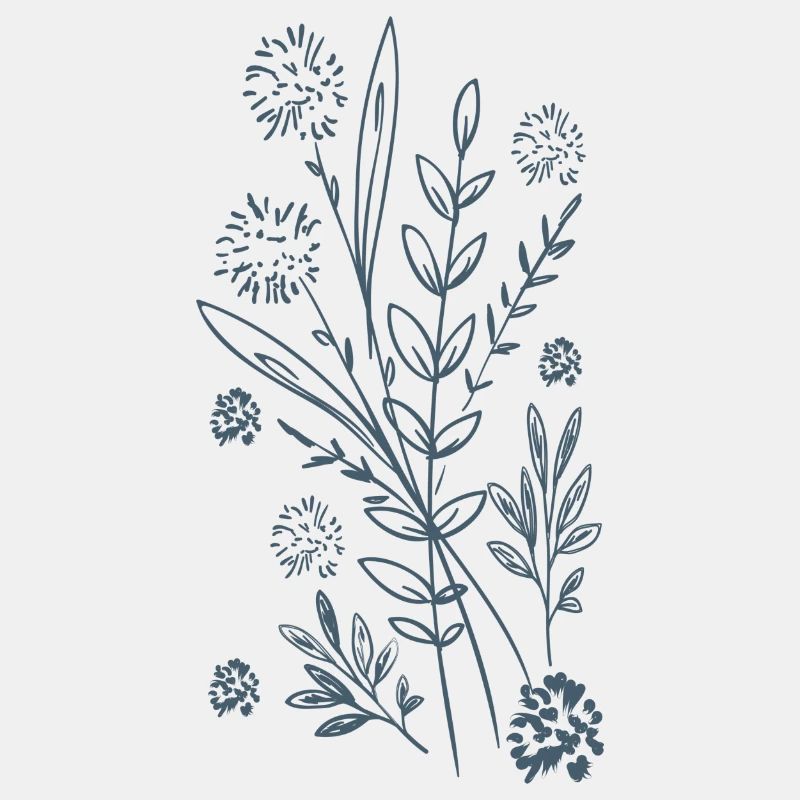 Blaues Blumendesign