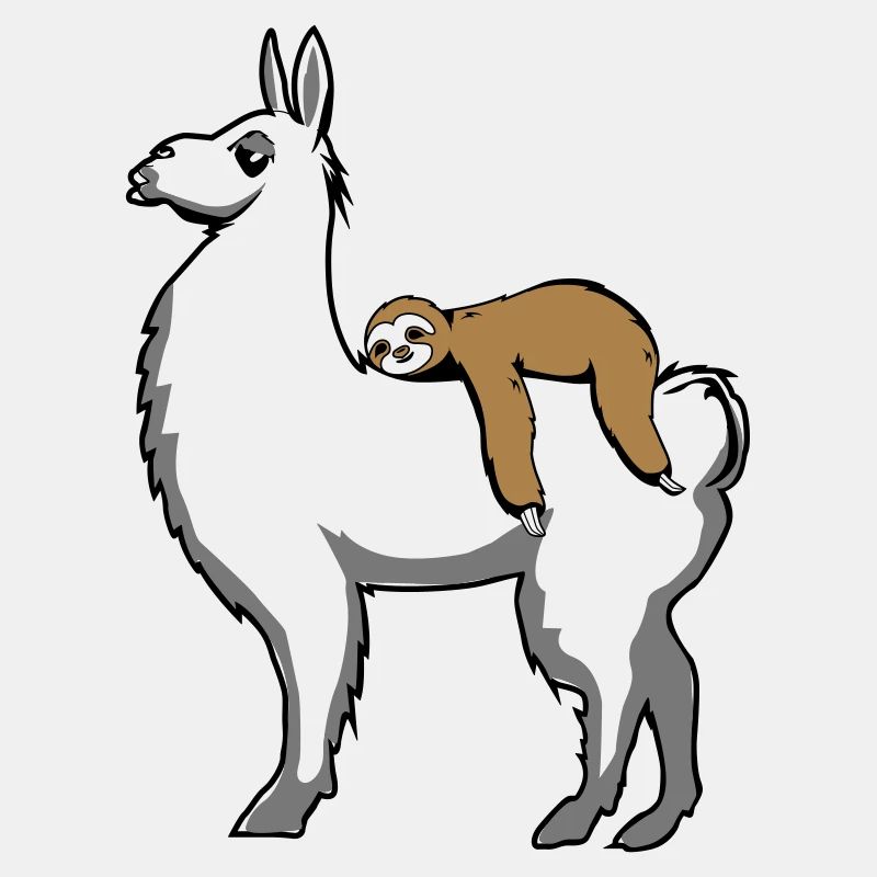 Lama und Faultier