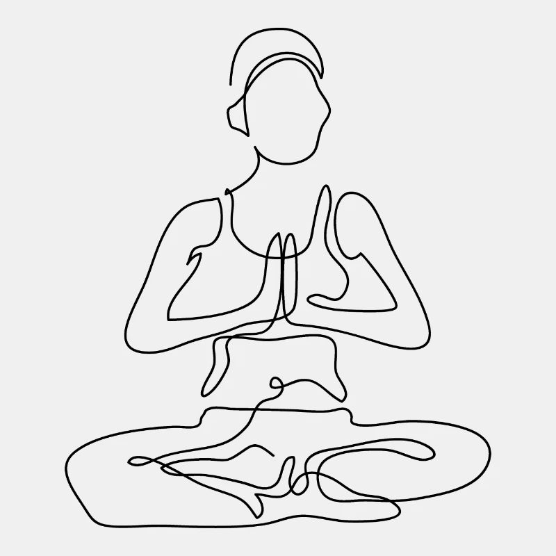 1 Yoga Padmasana oder Lotusblüte | Schwarzer Strich
