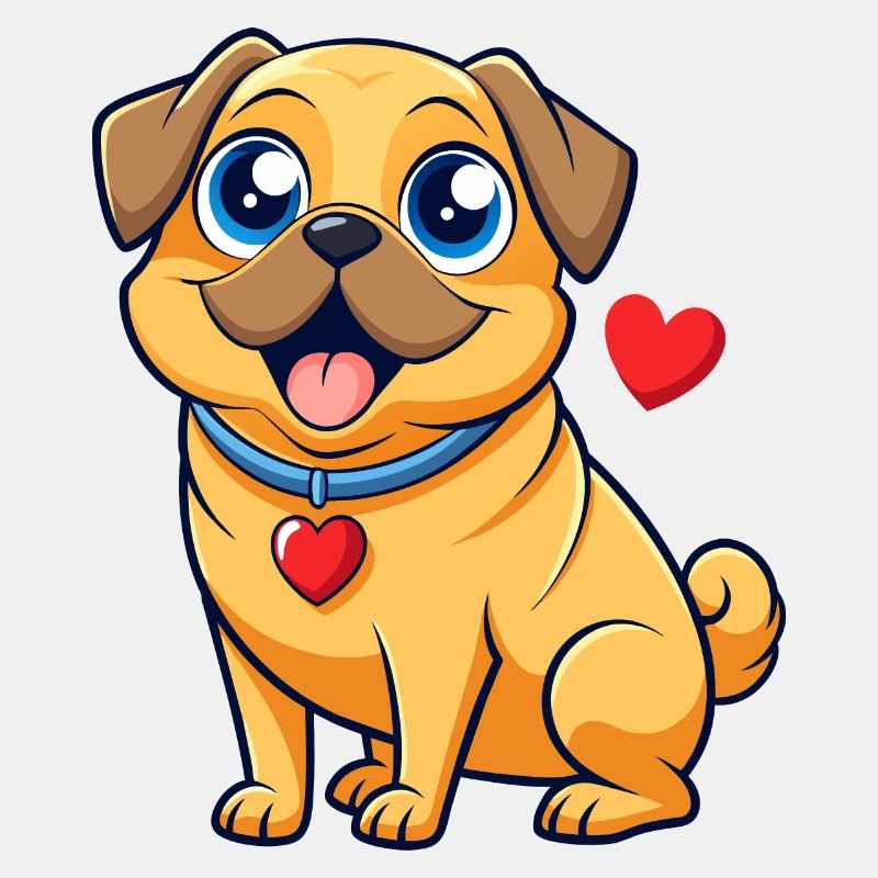 Liebevolle Puggle Digitale Kunst