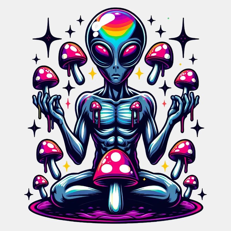 Alien mit Pilzen