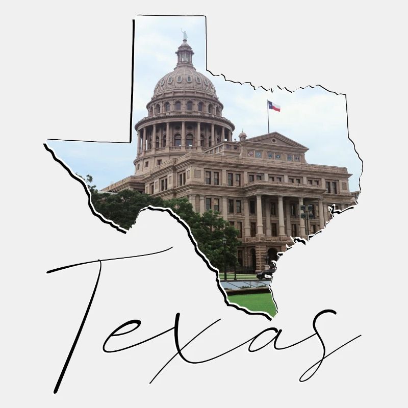 Capitole de l’État du Texas dans la carte de l’État du Texas TX