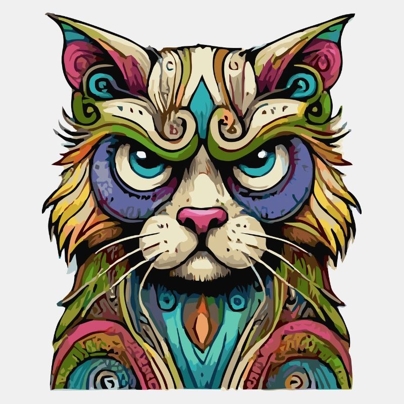 Bunter Katzenblick – Mystische Kunst
