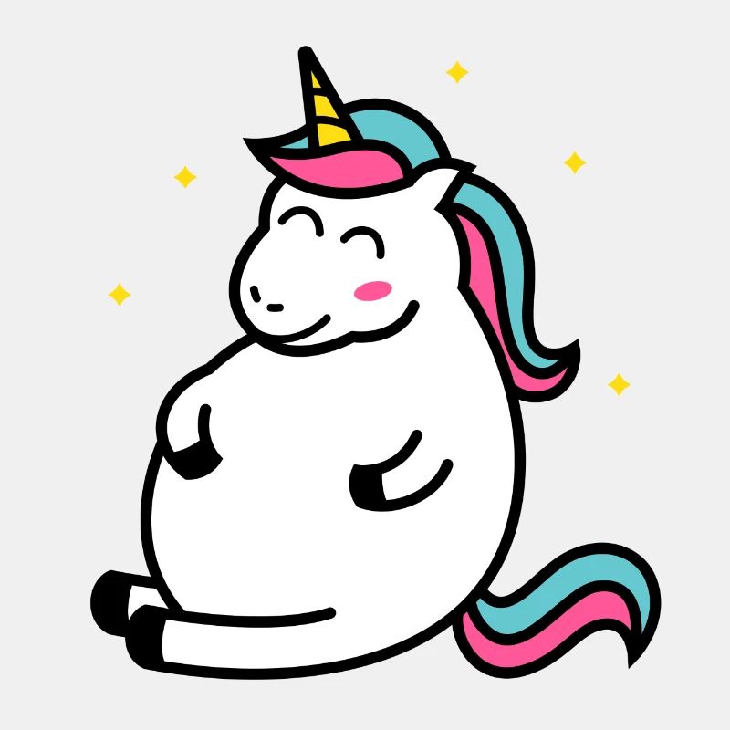 Fat Unicorn Dickes Einhorn Kurven Hunger Geschenk